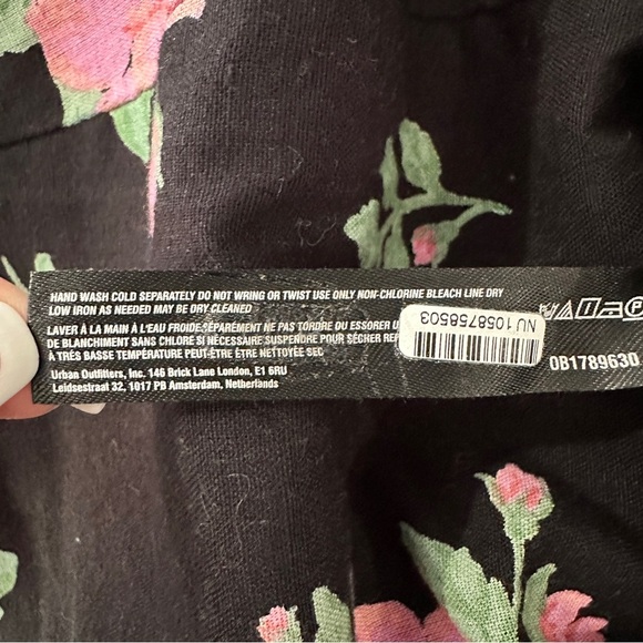 Free People Bom Bom Mini Dress | Black Floral Polka Dot Cutout Back | Size Small - Picture 10 of 13